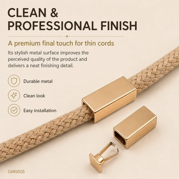Easy Apply Cord End Tip for Bags and Garments