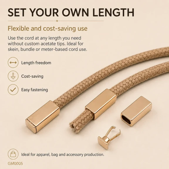 Easy Apply Cord End Tip for Bags and Garments