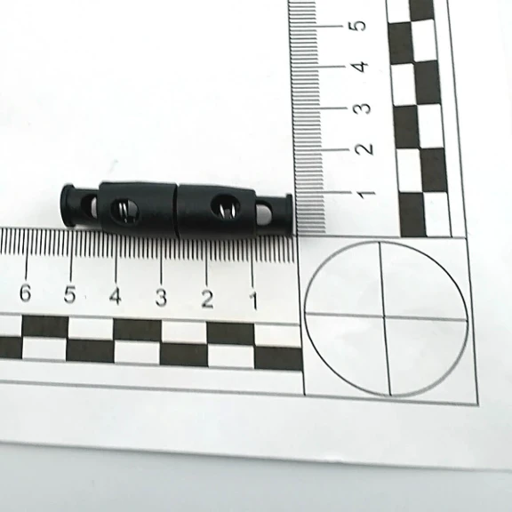 İki Delikli Plastik Stoper 4 mm Delik Çaplı Üstten - Alttan Çift Basmalı - Birbirine Geçmeli H001111