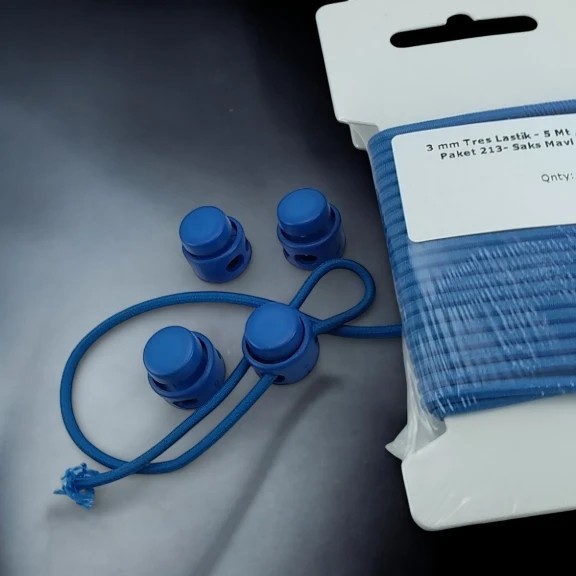 Plastik Stoper İki Delikli Saks Mavi Renkte 100 Adet/Paket H001707Pr213