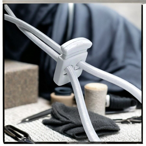 Two Hole Plastic Stopper 6 mm Hole Diameter Top Press - Rectangular Model H002301