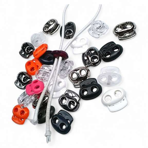 Plastik Stoper İki Delikli 4 mm Delik Çaplı Üstten Basmalı - Ay Model Stoper H002807