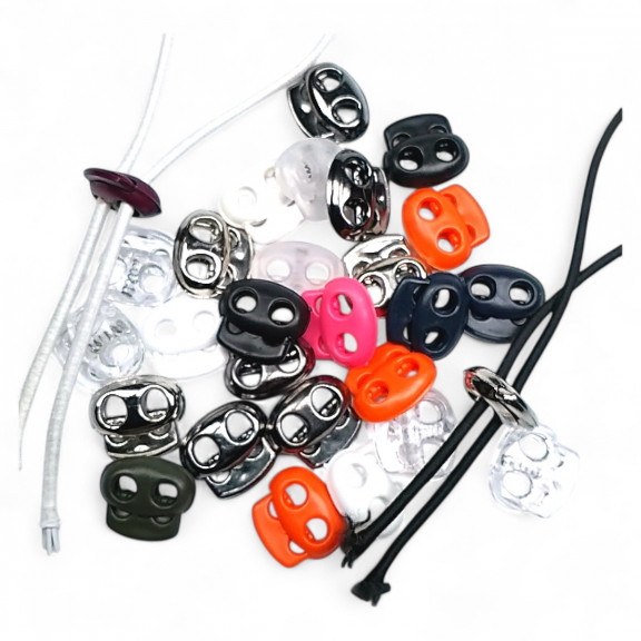 Plastik Stoper İki Delikli 4 mm Delik Çaplı Üstten Basmalı - Ay Model Stoper H002807