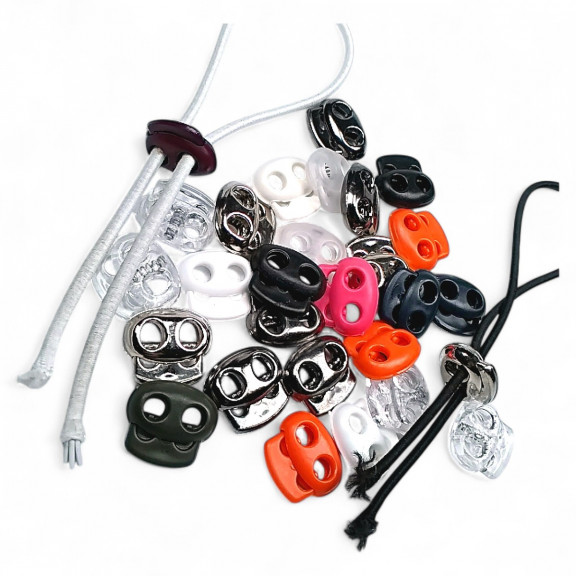 Plastik Stoper İki Delikli 4 mm Delik Çaplı Üstten Basmalı - Ay Model Stoper H002807