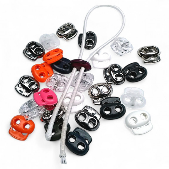 Plastik Stoper İki Delikli 4 mm Delik Çaplı Üstten Basmalı - Ay Model Stoper H002807