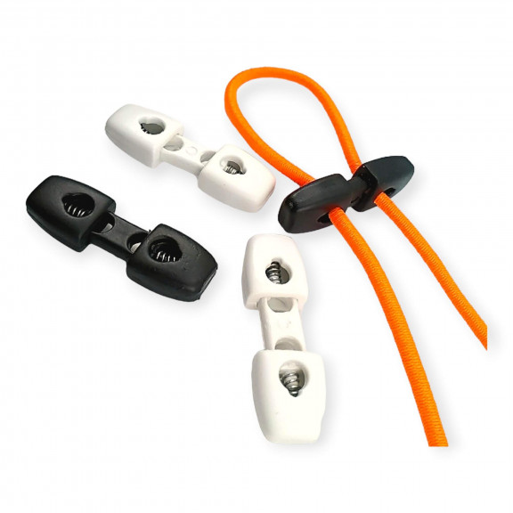 İki Delikli Plastik Stoper 4 mm Delik Çaplı Üstten - Alttan Basmalı - Özel Model H002917