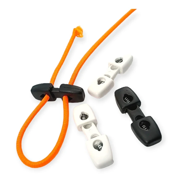 İki Delikli Plastik Stoper 4 mm Delik Çaplı Üstten - Alttan Basmalı - Özel Model H002917