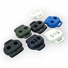 İki Delikli Plastik Stoper 4 mm Delik Çaplı Üstten Basmalı - Alttan Köprülü H003001