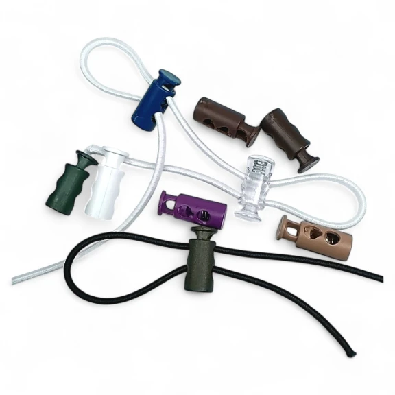 İki Delikli Plastik Stoper 4 mm Delik Çaplı Üstten Basmalı - Sade Model H004416