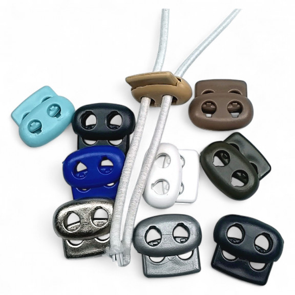 İki Delikli Plastik Stoper 5 mm Delik Çaplı Üstten Basmalı H005002