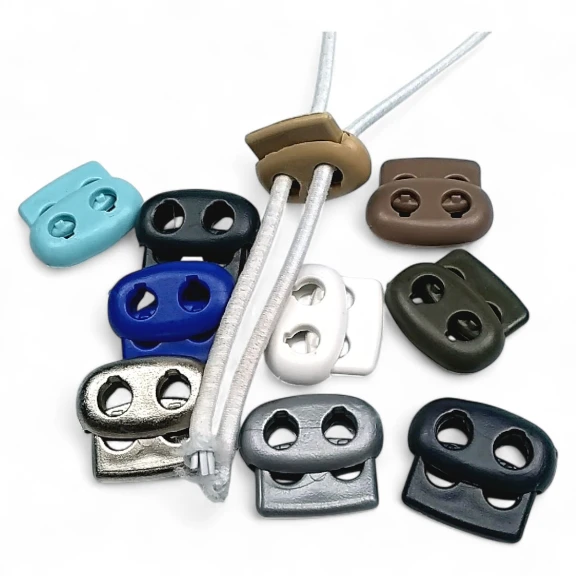 İki Delikli Plastik Stoper 5 mm Delik Çaplı Üstten Basmalı H005002