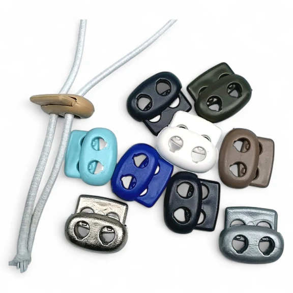 İki Delikli Plastik Stoper 5 mm Delik Çaplı Üstten Basmalı H005002