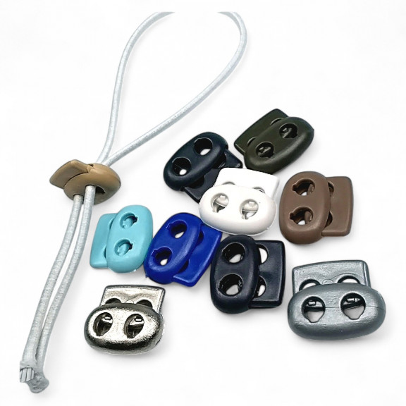 İki Delikli Plastik Stoper 5 mm Delik Çaplı Üstten Basmalı H005002