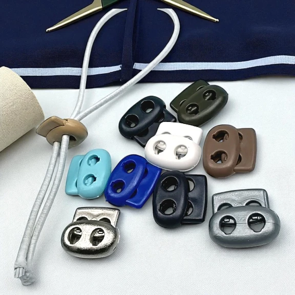 İki Delikli Plastik Stoper 5 mm Delik Çaplı Üstten Basmalı H005002