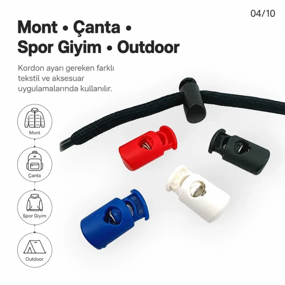 Tek Delikli Plastik Stoper 7 mm Delik Çaplı Üstten Basmalı H005010