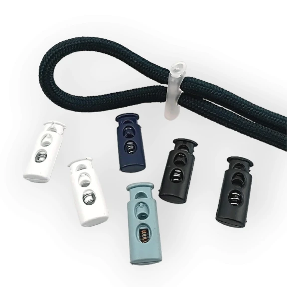 Plastik Stoper İki Delikli 4 mm Delik Çaplı Uzun Model Stoper - Üstten Basmalı H005009