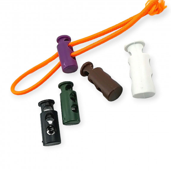 Plastik Stoper İki Delikli 5 mm Delik Çaplı Uzun Model Stoper - Üstten Basmalı H005036