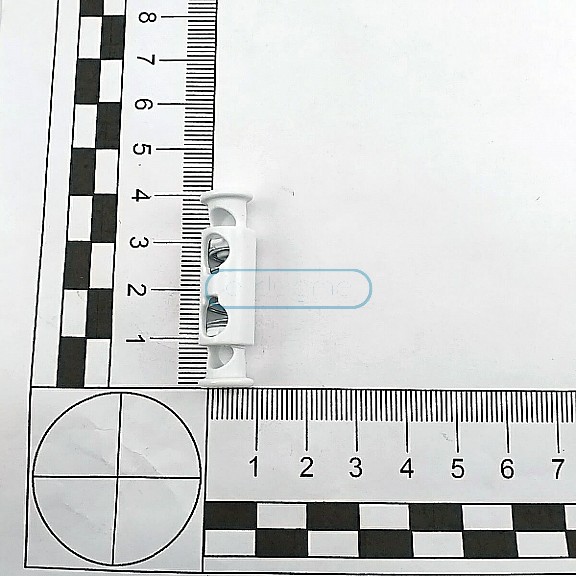 İki Delikli Uzun Plastik Stoper 5 mm Delik Çaplı Üstten - Alttan Basmalı - Özel Model H005037