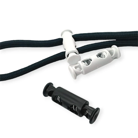 İki Delikli Uzun Plastik Stoper 5 mm Delik Çaplı Üstten - Alttan Basmalı - Özel Model H005037