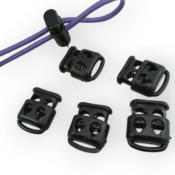 İki Delikli Plastik Stoper 4 mm Delik Çaplı Üstten Basmalı - Alttan Köprülü H005047