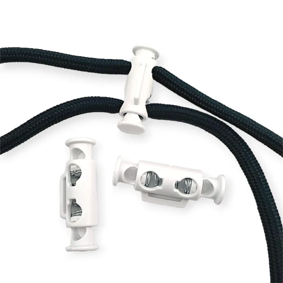 İki Delikli Plastik Stoper 6 mm Delik Çaplı Üstten - Alttan Basmalı - Yandan Köprülü H005049