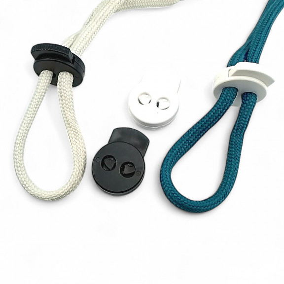 Plastik Stoper İki Delikli 6 mm Delik Çaplı Üstten Basmalı - Yuvarlak Model Stoper H008023B