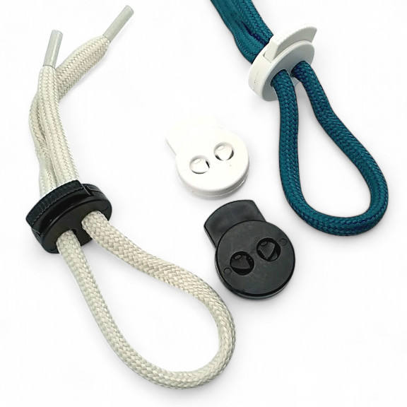 Plastik Stoper İki Delikli 6 mm Delik Çaplı Üstten Basmalı - Yuvarlak Model Stoper H008023B