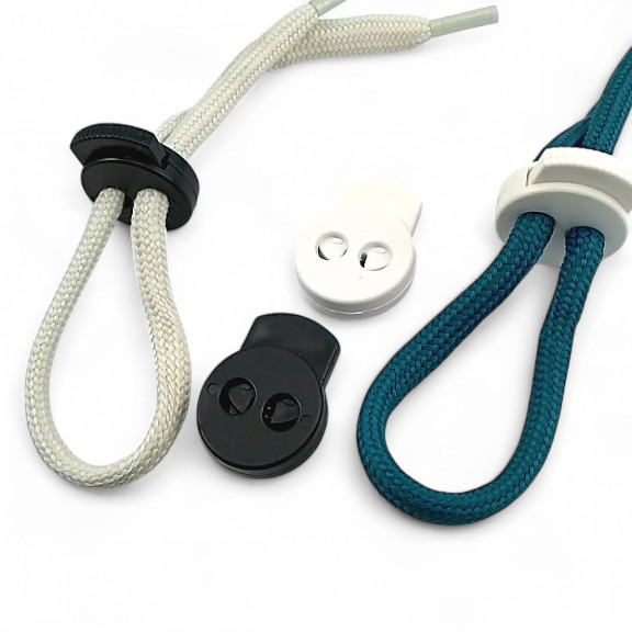 Plastik Stoper İki Delikli 6 mm Delik Çaplı Üstten Basmalı - Yuvarlak Model Stoper H008023B