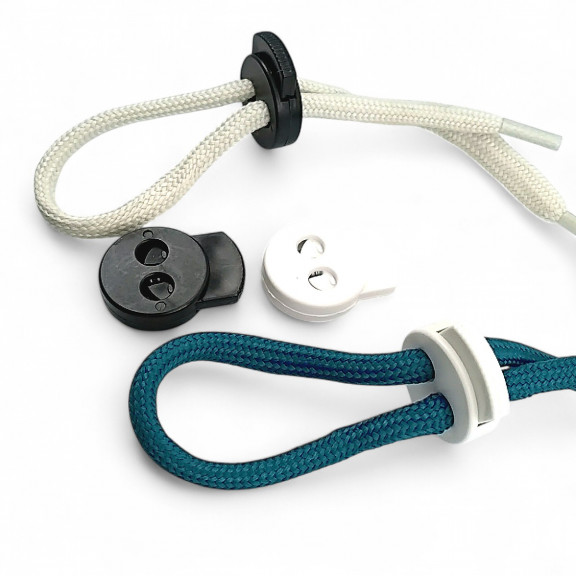 Plastik Stoper İki Delikli 6 mm Delik Çaplı Üstten Basmalı - Yuvarlak Model Stoper H008023B