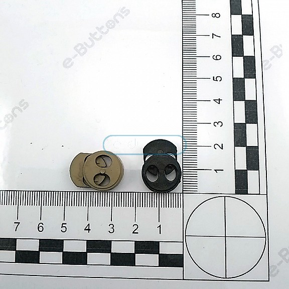 İki Delikli Plastik Stoper 5 mm Delik Çaplı Üstten Basmalı - Yuvarlak Model Stoper H008023K