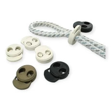 İki Delikli Plastik Stoper 5 mm Delik Çaplı Üstten Basmalı - Yuvarlak Model Stoper H008023K