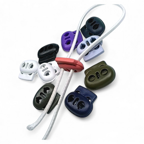 Plastik Stoper İki Delikli 4 mm Delik Çaplı Üstten Basmalı - Ay Model Stoper H005033