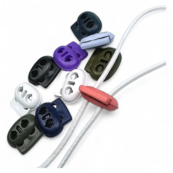 Plastik Stoper İki Delikli 4 mm Delik Çaplı Üstten Basmalı - Ay Model Stoper H005033