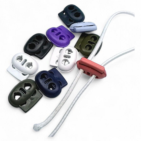 Plastik Stoper İki Delikli 4 mm Delik Çaplı Üstten Basmalı - Ay Model Stoper H005033