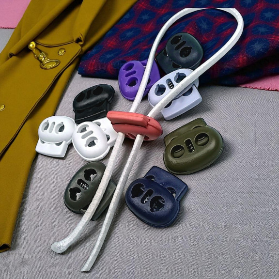 Plastik Stoper İki Delikli 4 mm Delik Çaplı Üstten Basmalı - Ay Model Stoper H005033