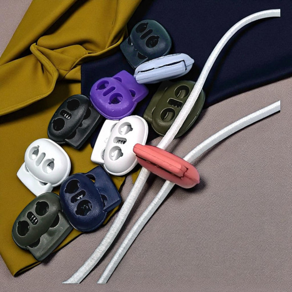 Plastik Stoper İki Delikli 4 mm Delik Çaplı Üstten Basmalı - Ay Model Stoper H005033