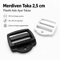 Ladder Buckle 2.5 cm / 1 in Plastic Strap Adjuster Buckle for Bags and Webbing H002610