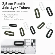 Askı Ayar Tokası 2,5 cm Plastik Dikdörtgen Toka H002820