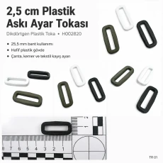 Strap Adjustment Buckle 2.5 cm / 1 in Plastic Rectangular Buckle H002820