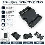 4 cm Geçmeli Plastik Toka Plastik Palaska Tokası H005503