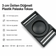 Plastik Palaska Tokası 3 cm Üstten Düğmeli Plastik Toka H007012