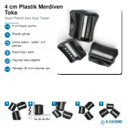 Merdiven Toka 4 cm Plastik Askı Ayar Tokası Çanta ve Kayış Tokası H009021
