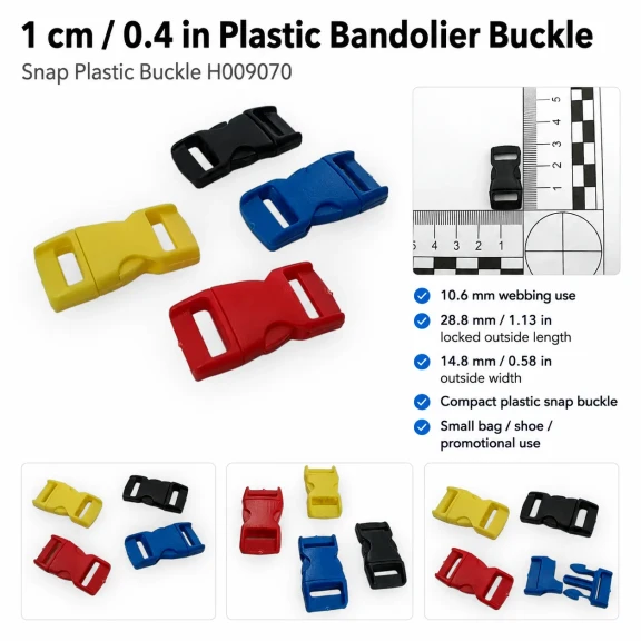 1 cm Geçmeli Plastik Palaska Tokası, 28,8 mm dış boy, 14,8 mm genişlik, çanta ve kemer kullanımına uygun dayanıklı plastik