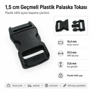 Geçmeli Plastik Toka 1,5 cm Geçmeli Palaska Tokası H009071