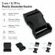 Plastic Bandolier Buckle 2 cm / 0.79 in Snap-On Plastic Buckle for Bags and Webbing H009074