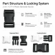 Plastic Bandolier Buckle 2 cm / 0.79 in Snap-On Plastic Buckle for Bags and Webbing H009074