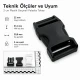 Plastic Bandolier Buckle 2 cm / 0.79 in Snap-On Plastic Buckle for Bags and Webbing H009074