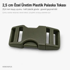 Palaska Tokası 2,5 cm Geçmeli Plastik Toka Özel Üretim H009074SPC25