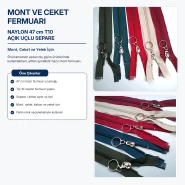 47 cm Tip 10 Naylon Mont Fermuarı Açık Uçlu Separé ZPHSN0047T10