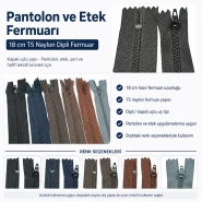 Pantolon ve Etek Fermuarı Naylon 18 cm T5 Dipli ZPHSN0018T5